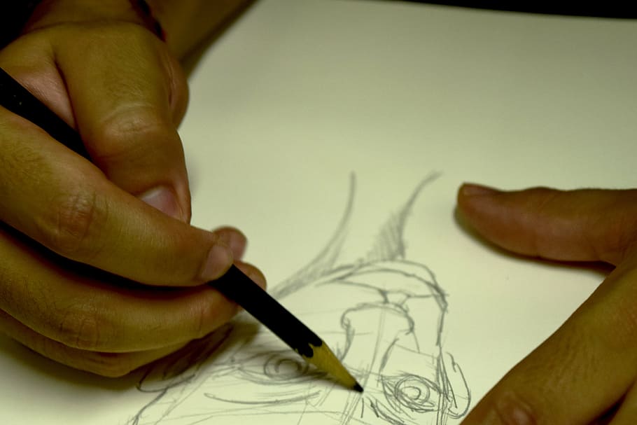 drawing, sketch, art, design, illustration, pencil, human body part, human hand, pen, hand