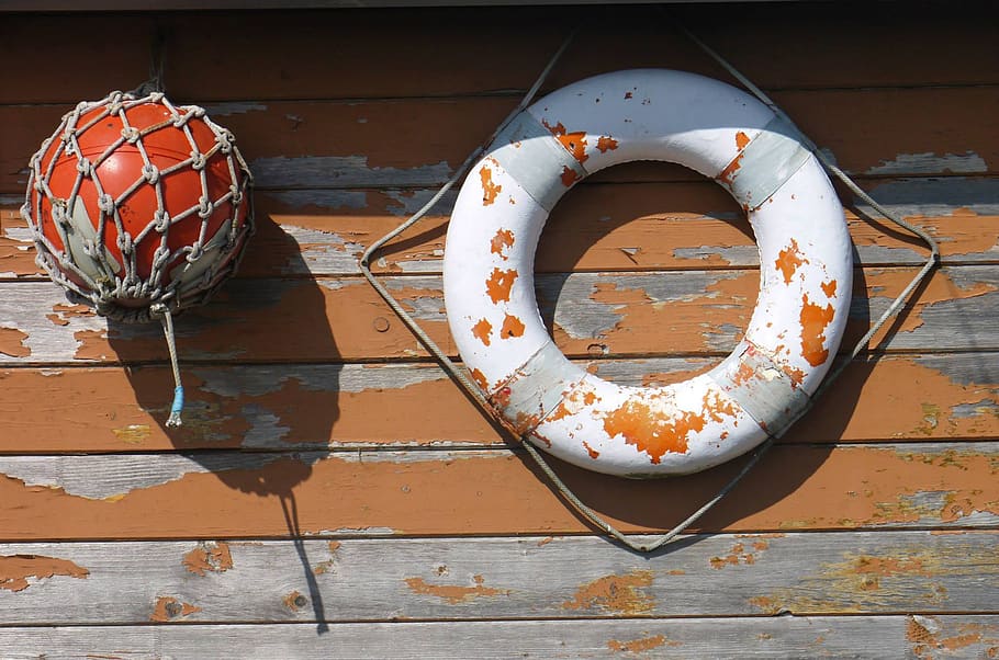 buoy, seaside, holiday, wooden house, atlantic coast, wood - material, day, orange color, outdoors, still life