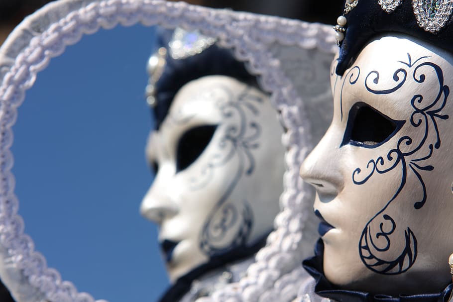 mask, carnival venice, italy, art and craft, representation, human representation, close-up, sculpture, statue, craft