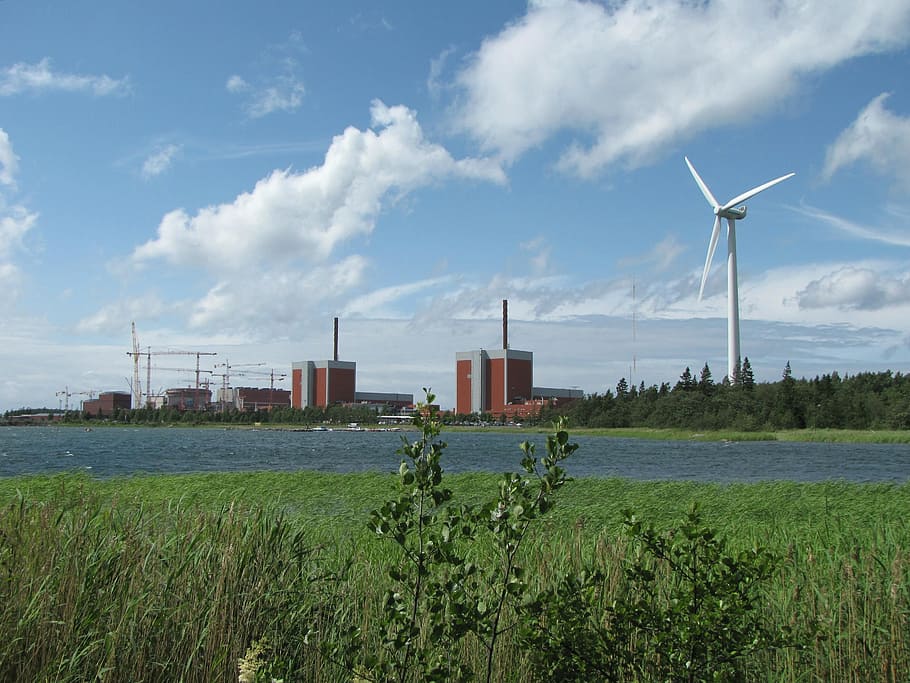 nuclear power plant, wind power, renewable energy, wind energy, nuclear energy, environment, finland, energy, nuclear power, nuclear fission
