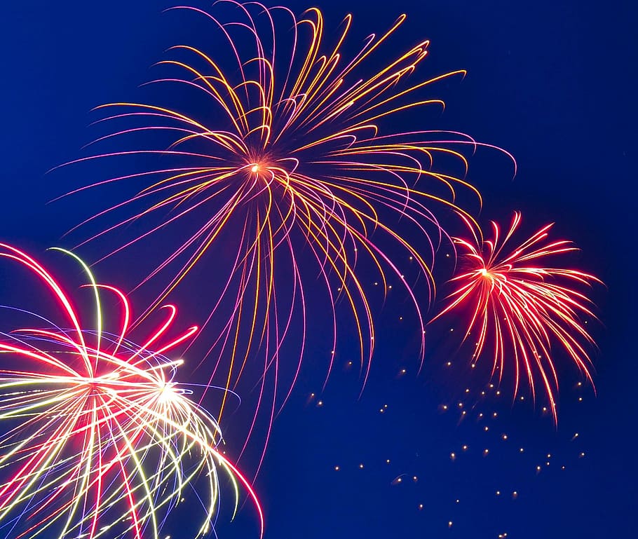 time-lapse photography, fireworks display, fireworks, fourth of july, celebration, holiday, patriotic, burst, colorful, illuminated