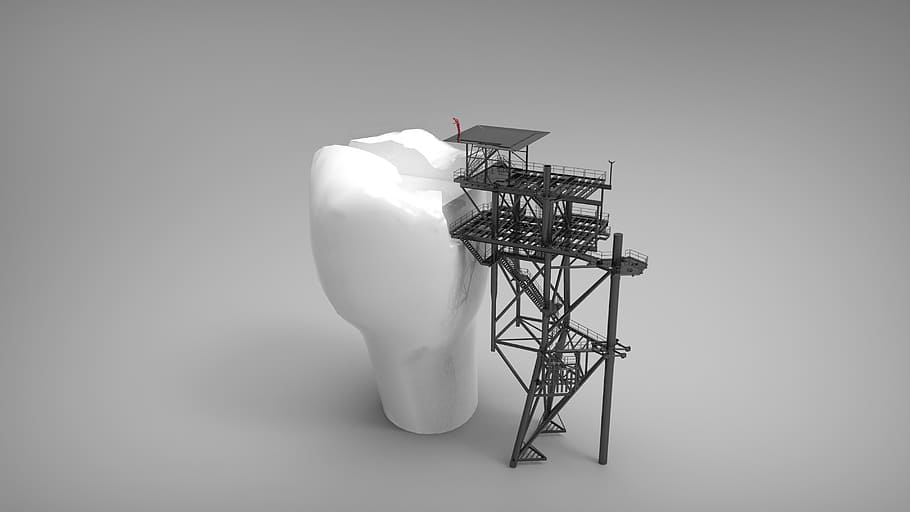 tooth, tower illustration, platform, building, dentistry, fun, dentist, the background, orthodontics, studio shot