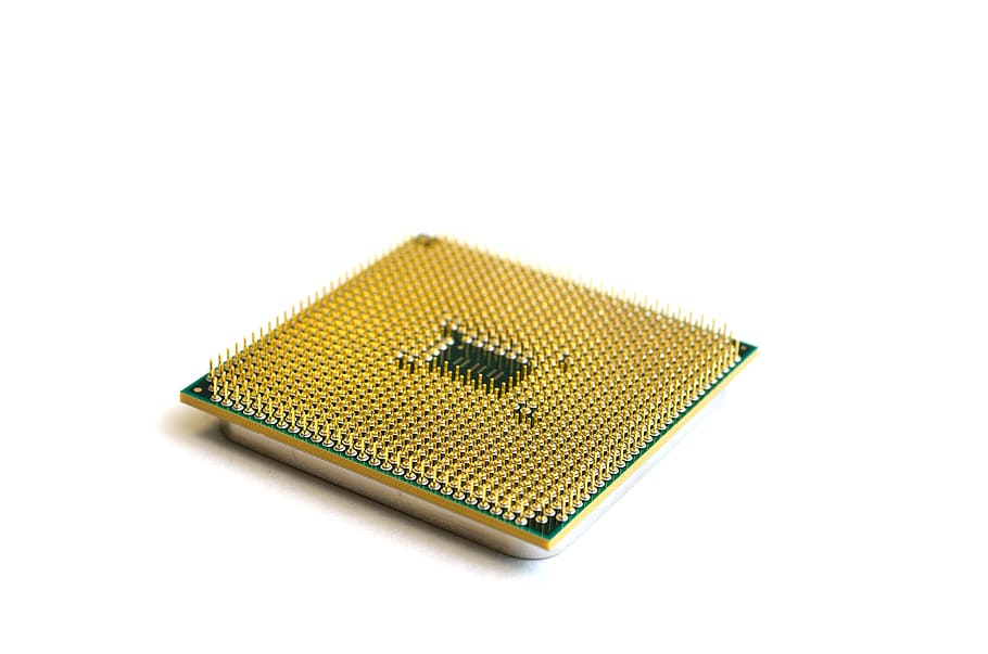 verde, amarillo, procesador de computadora, amd, cpu, procesador, microprocesador, hardware, chip, pc