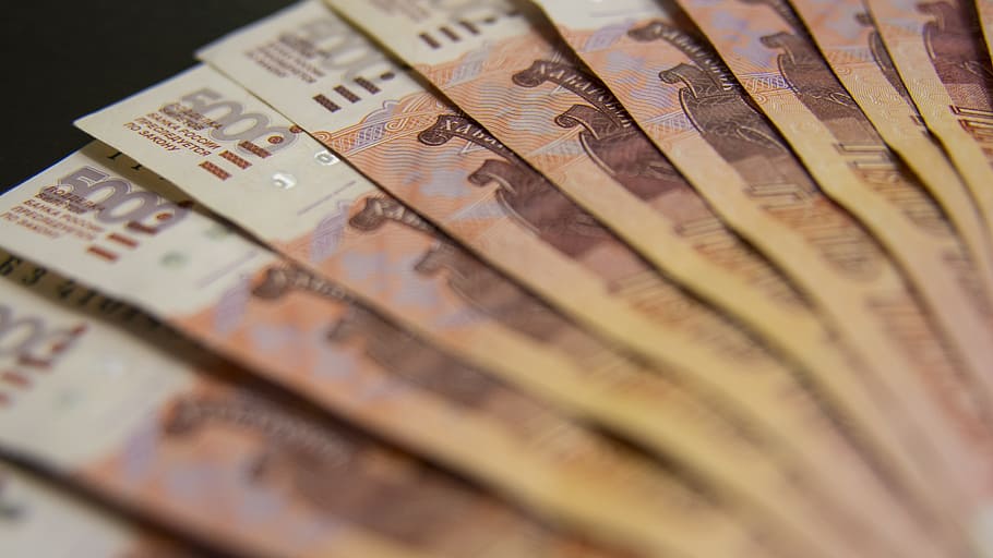 bundel uang kertas, Rubel, Rusia, Tagihan, Uang, 5000 rubel, simbol mata uang, keuangan, mata uang kertas, kekayaan