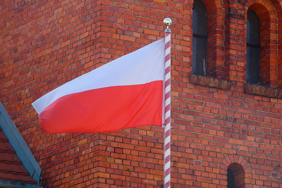 danau dusia, bata, Arsitektur, tak seorangpun, Bendera Polandia, putih-merah, warna nasional, patriotisme, negara, hari Nasional