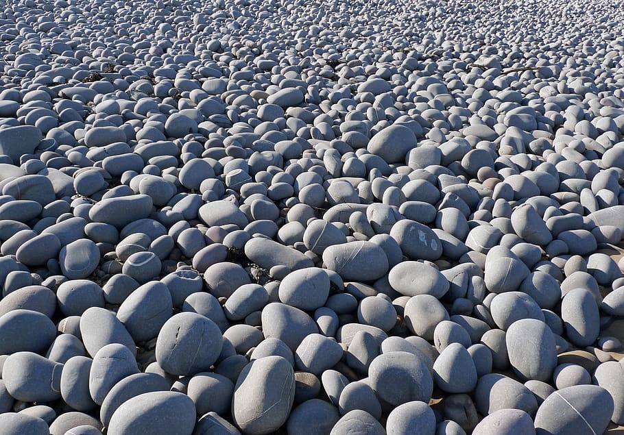 pebbles, beach, rocks, boulders, stones, coastline, foreshore, graduation, graded, rounded