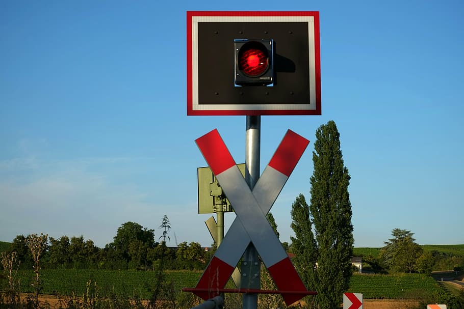 andreaskreuz, level crossing, note, street sign, rail traffic, warning, traffic sign, traffic, attention, traffic light signals