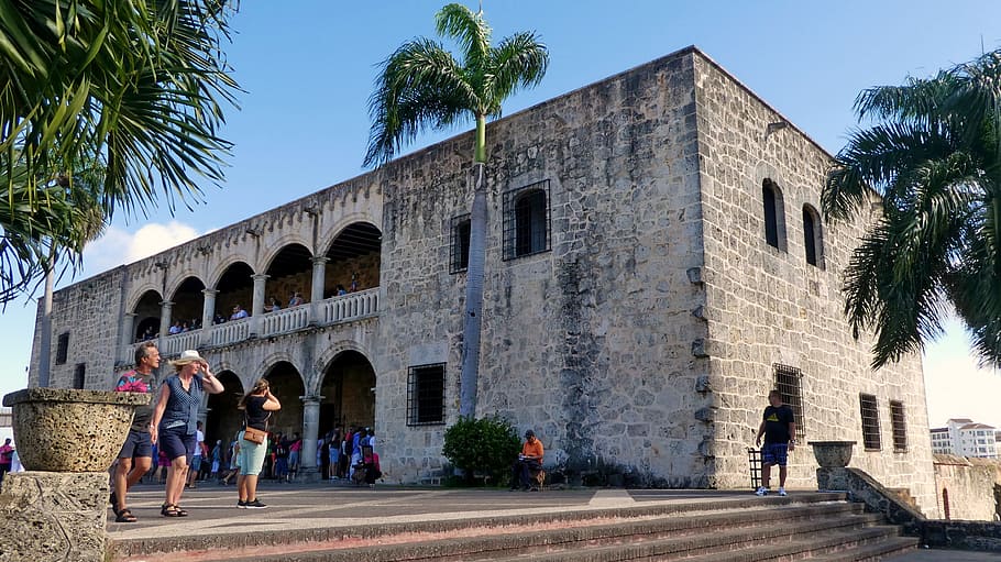 group person, gray, concrete, surface, dominican republic, santo domingo, caribbean, historically, old town, presidential palace