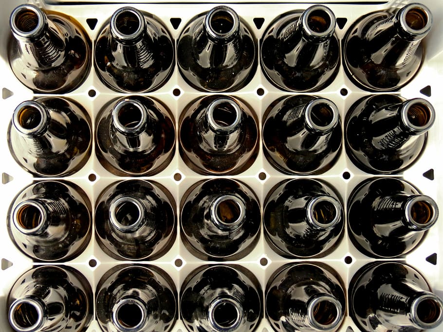 black, glass bottle lot, beer box, empty, bottles, beer bottles, drink, beer, glass, glass bottles