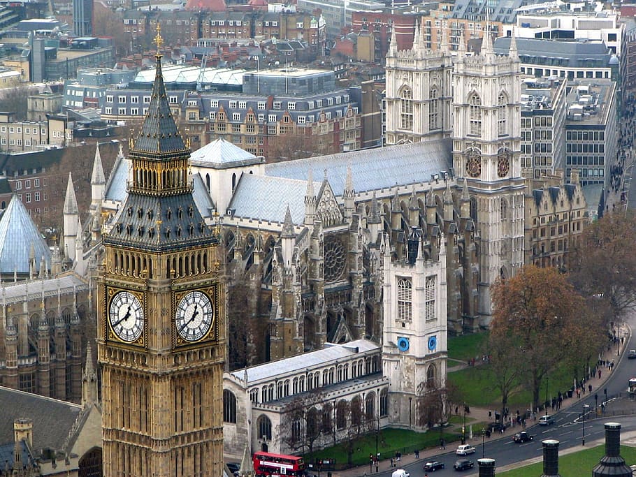 durante el día, Elizabeth Tower, Westminster Abbey, Big Ben, reloj, icono, Londres, Reino Unido, torre, edificio