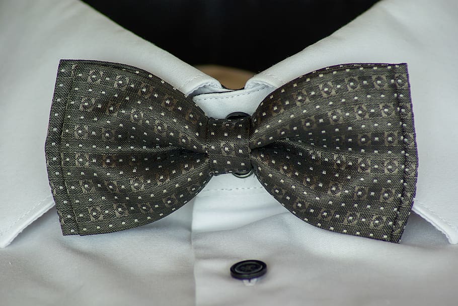 gravata borboleta preta, gravata borboleta, camisa, cerimônia, moda, elegância, roupas, smoking, gravata, têxtil