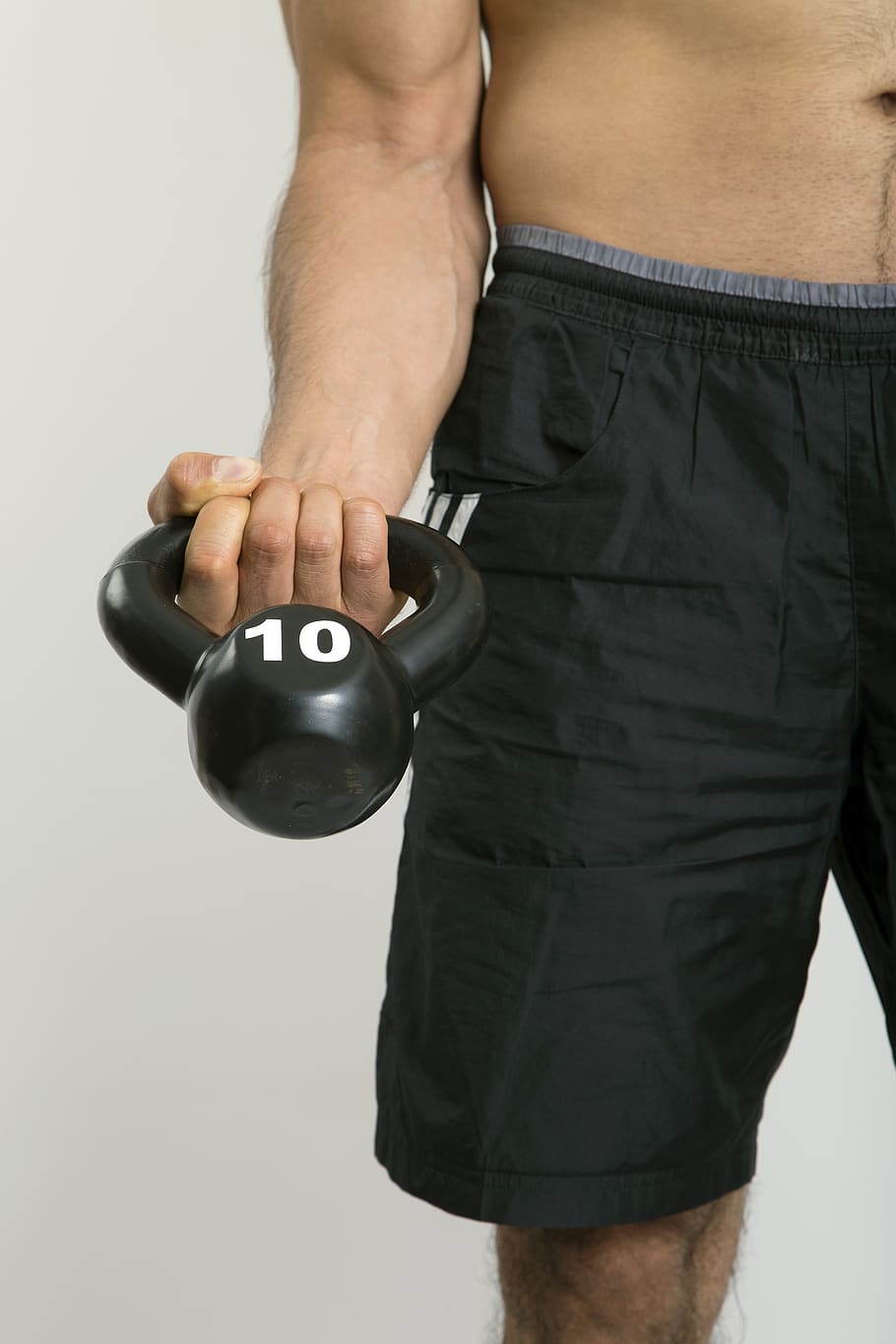 kettlebell, arm, strong arm, one person, midsection, human body part, hand, studio shot, human hand, standing