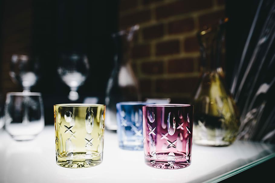 artesanal, vidro de cristal, Luxo, vidro, polonês, cristal, Huta Julia, álcool, bebida, bebendo Copo