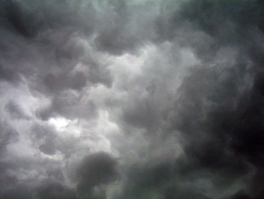 negro, gris, abstracto, pintura, cumulonimbus, nubes, oscuro, cielo, dramático, tormenta