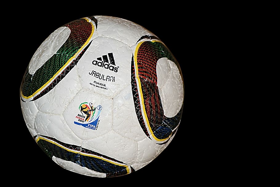 ball, football, sport, leather, adidas, soccer, soccer Ball, black background, studio shot, close-up