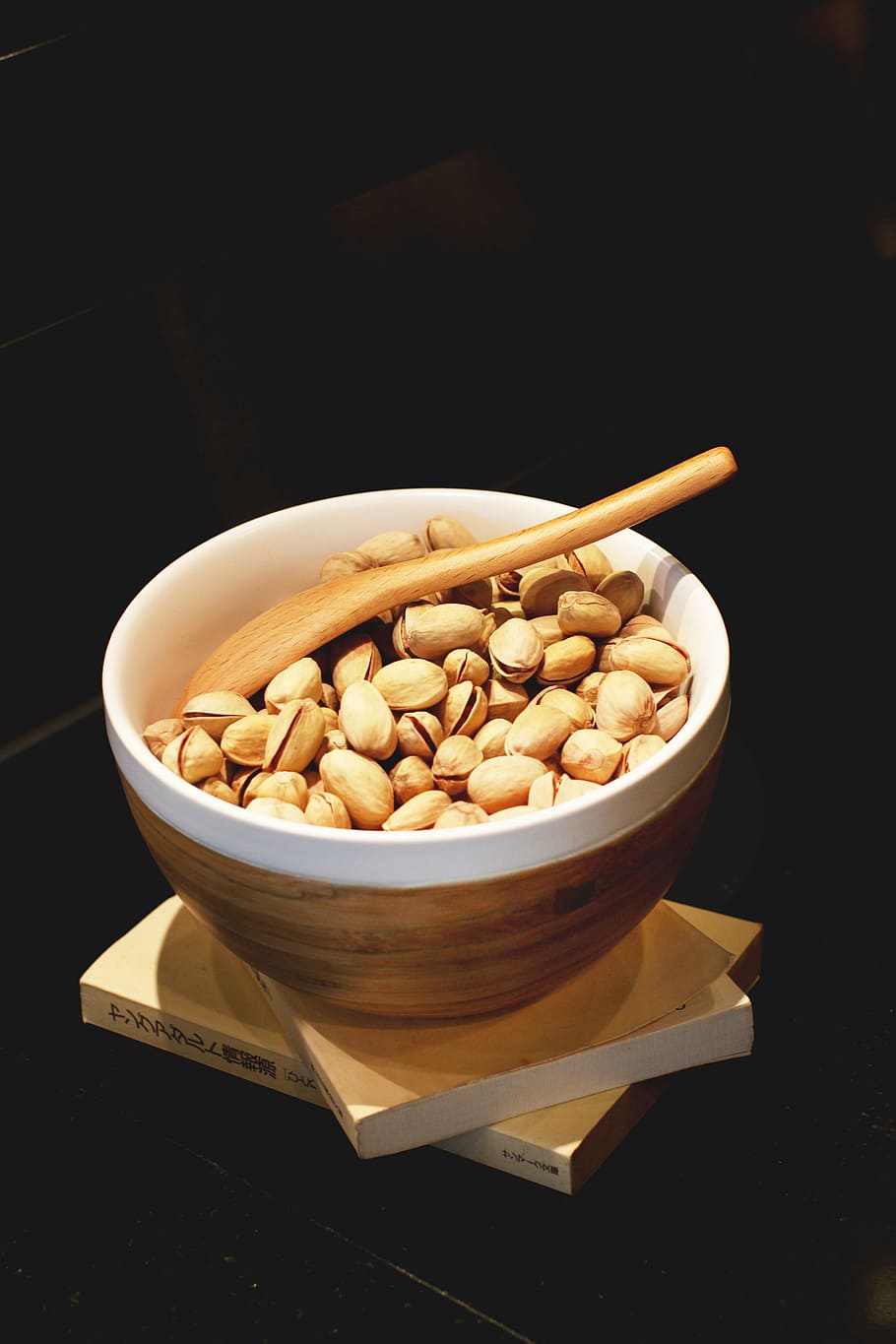 brown, nut, white, bowl, pistachio, food, black, food and drink, healthy eating, indoors