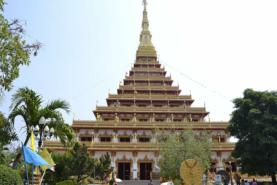 temple, thailand, temple complex, architecture, built structure, tree, plant, building exterior, place of worship, religion