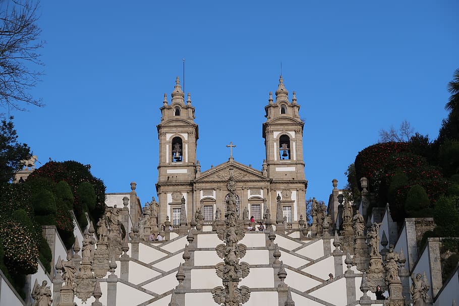 Escaleras, Braga, Iglesia, Portugal, Viajes, Europa, Católica, arquitectura, estructura construida, exterior del edificio
