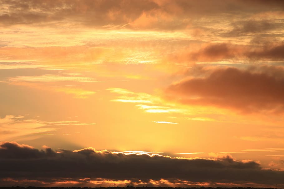 puesta de sol, mar del norte, fondo, naturaleza, nube - Cielo, anochecer, cielo, clima, nubes, al aire libre