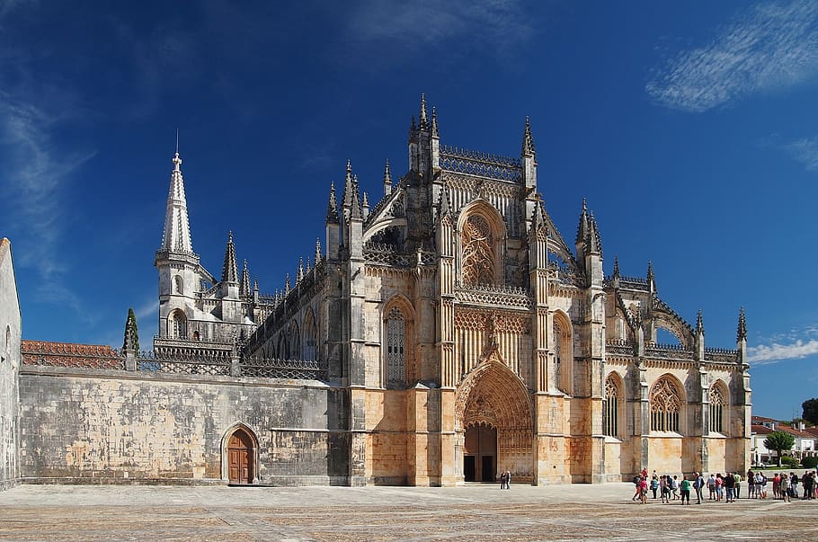 monastery, batalha, portugal, architecture, religion, travel, built structure, building exterior, sky, place of worship