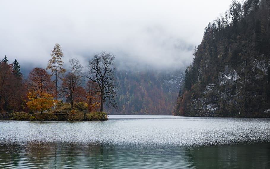 tanah Berchtesgadener, Königssee, danau, air, musim gugur, bavaria, idyll, suasana hati, Liburan, pegunungan