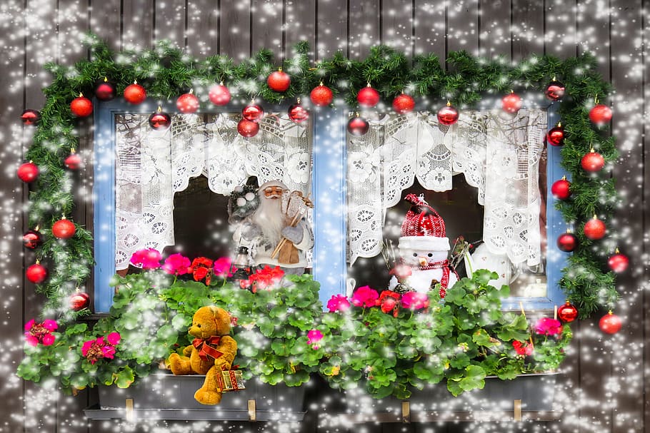 santa claus, ilustración de muñeco de nieve, invierno, invernal, tiempo de navidad, magia de invierno, muñeco de nieve, motivo navideño, bolas, bolas de navidad