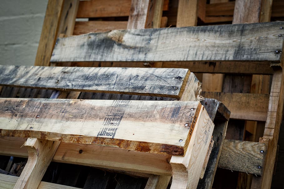 pallets, wood, stacked, wood - material, day, plank, built structure, outdoors, architecture, brown