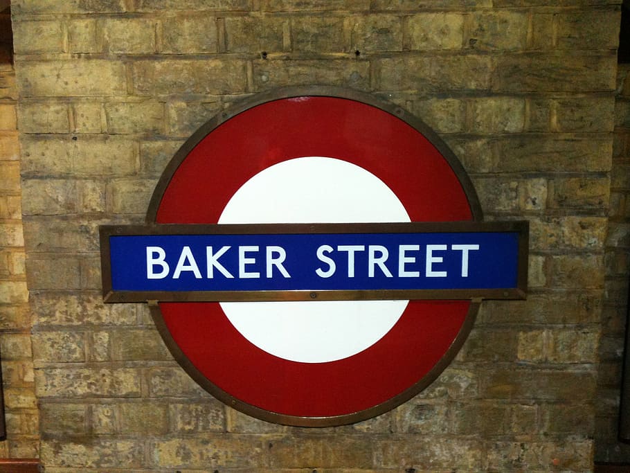 baker, street, london, underground, tube, railway, subway, communication, text, sign
