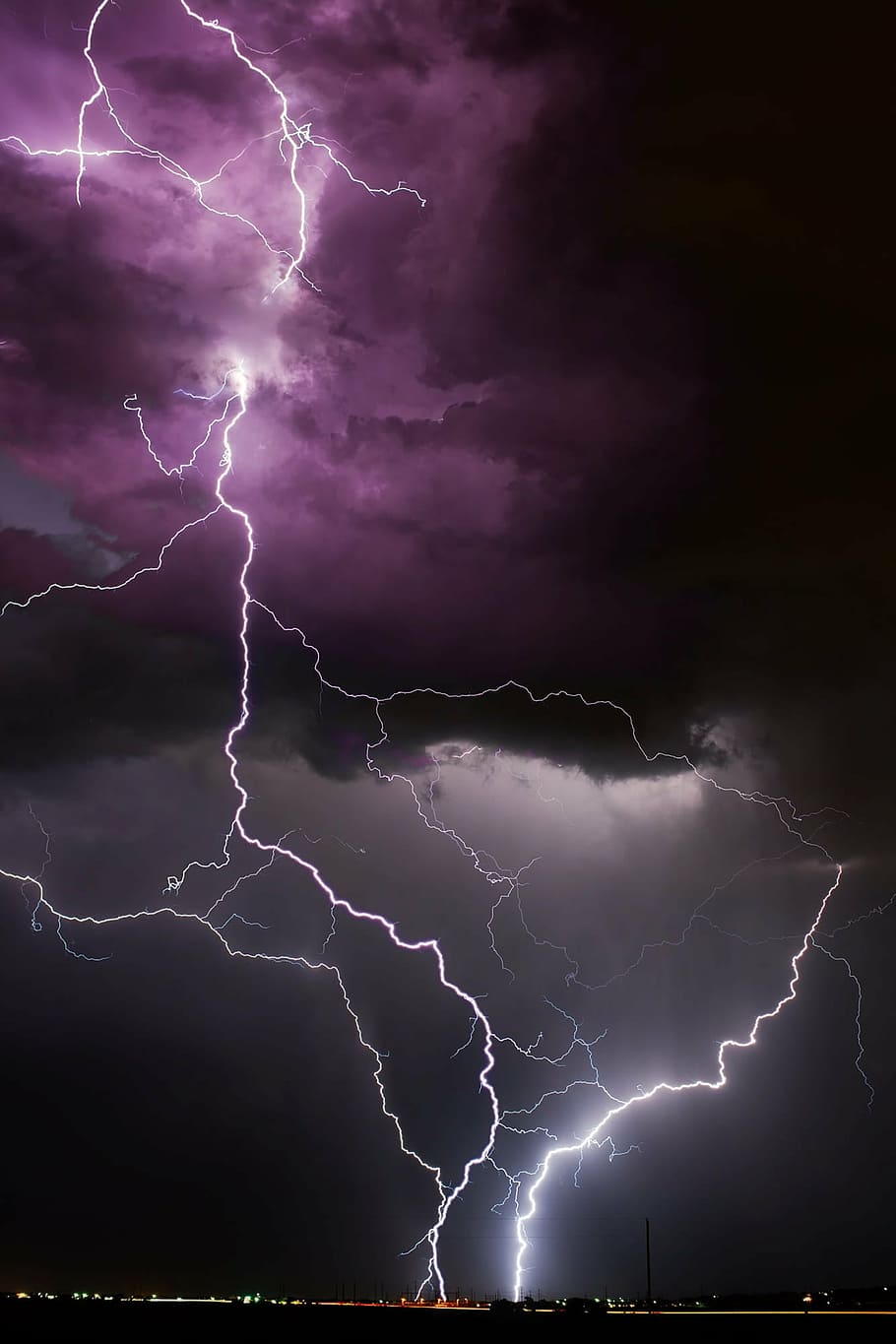 purple, clouds, lightning, digital, wallpaper, colorado, storm, weather, thunderstorm, night
