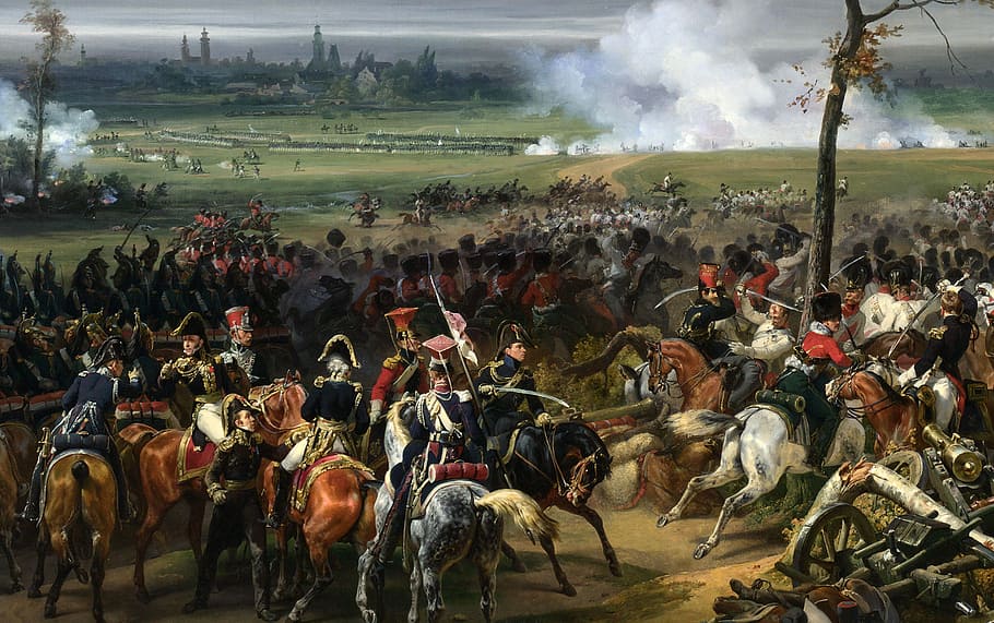 batalla, hanau, batalla de Hanau, guerras napoleónicas, ejército, arte, caballería, combate, infantería, dominio público