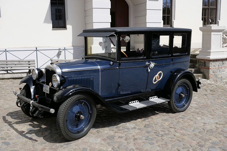 blue, black, vintage, car, vehicle, auto, chevrolet, chevrolet capitol series aa, vintage year 1927, old