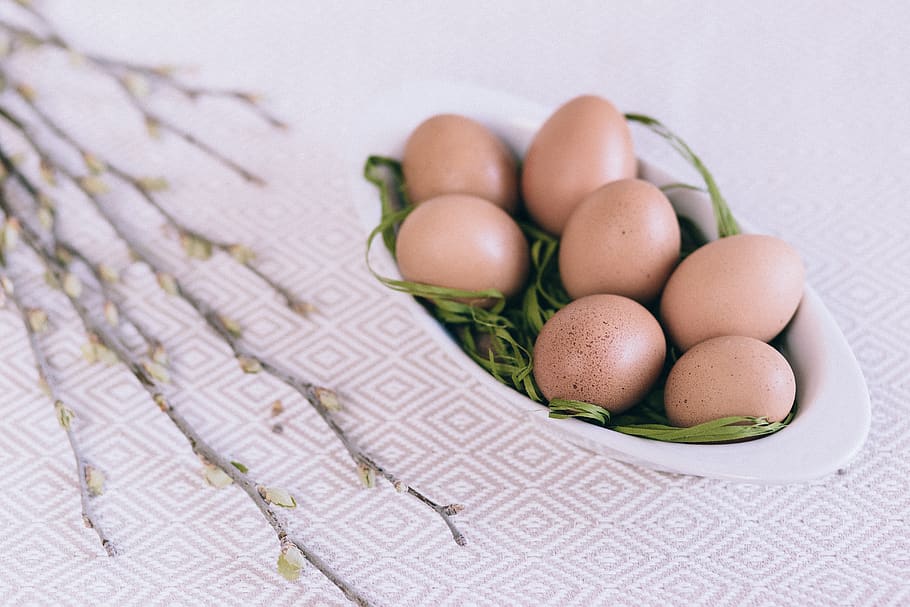 flowers, table, plate, eggs, food, food and drink, egg, wellbeing, indoors, freshness