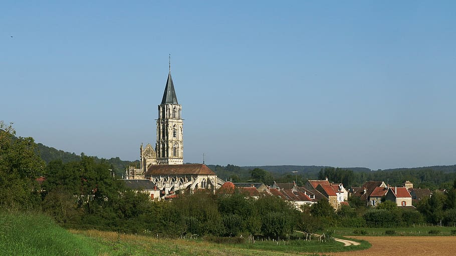 holy father, church, monument, village, burgundy, houses, architecture, building exterior, built structure, building