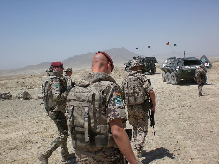 ejército, isaf, afganistán, bundeswehr, uso, militar, cruz roja, soldados, tierra, personas reales