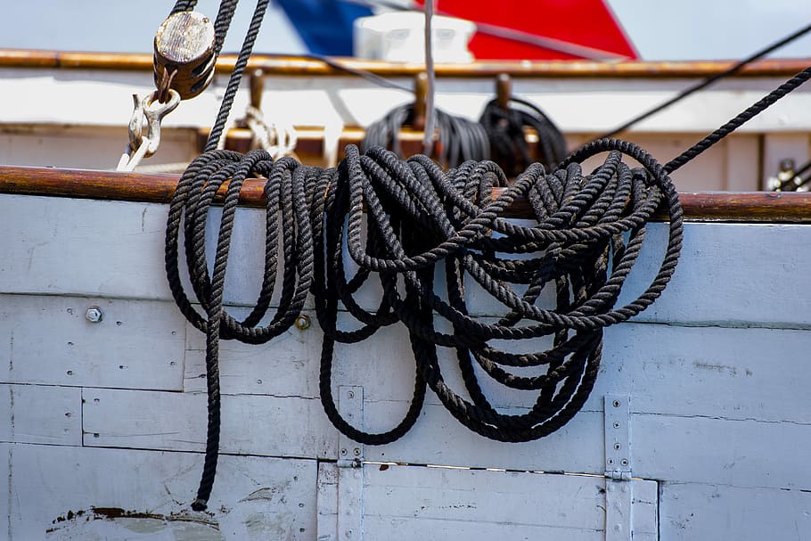 corda, amarração, cordão, barco, navio, marinha, marítimo, náutico, equipamento, porto