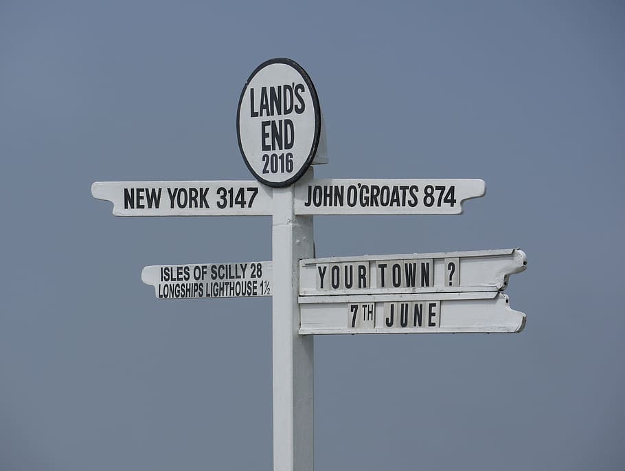 Land'S End, Diretório, Cornualha, Nevoeiro, mar, reino unido, inglaterra, turismo, costa, ilhas scilly
