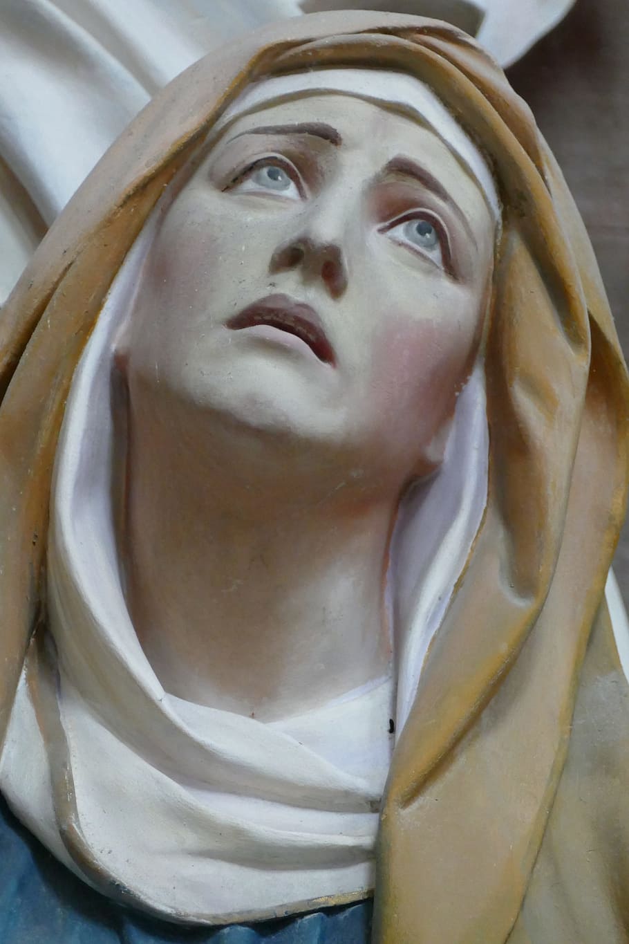 Primer Plano Foto Estatua De La Madre María Madonna Imagen Estatua María Católica
