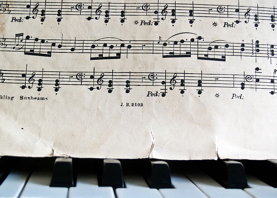 music notes, piano, photos, keys, notes, public domain, music, sheet Music, musical Instrument, musical Note