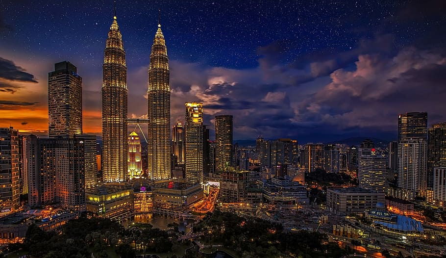 petronas, twin, tower, malaysia, kuala lumpur, twins, petronas twin towers, sky bridge, architecture, skyscraper
