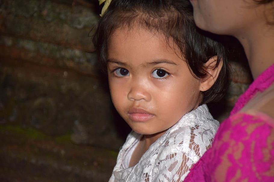 バリ, インドネシア, 旅行, 女の子, 子供, 子供時代, 子供のみ, 一人の女の子のみ, ヘッドショット, 子供の頃