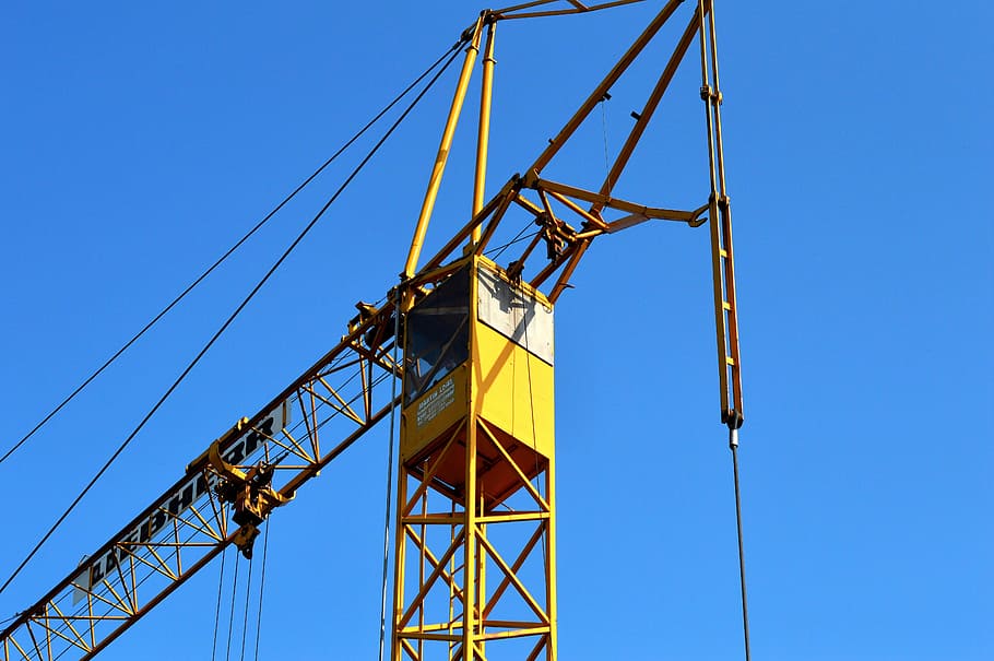 crane, baukran, load crane, crane arm, lift loads, construction work, site, lifting crane, load lifter, sky