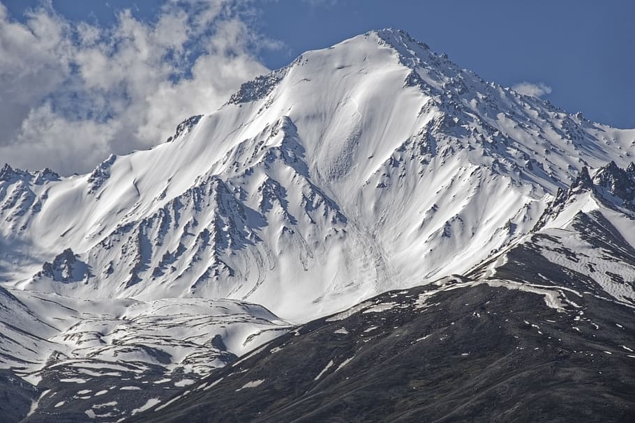 afghanistan, the pamir mountains, pamir, mountains, high mountains, landscape, snow, sky, border area, tajikistan