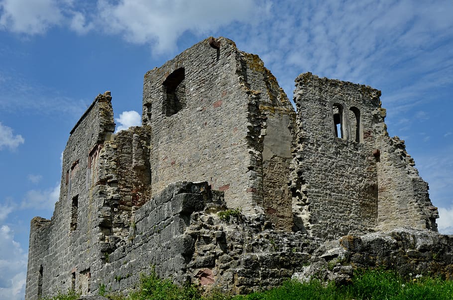 reruntuhan kastil Homburg, Abad Pertengahan, kehancuran, perkumpulan rahasia, historis, Kastil, Jerman, spessart, Franconia Bawah, bangunan