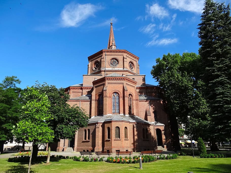 Santo Petrus dan Paulus, Bydgoszcz, Gereja, bangunan, arsitektur, katolik, polandia, agama, pohon, sejarah