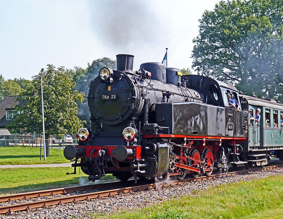 locomotora de vapor, tren de vapor, nostalgietag, países bajos, apeldoorn, beekbergen, paseos pendulares, locomotora de tanque, cuatro acopladores, polaco