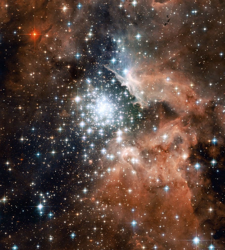 wallpaper galaksi 3d, ngc 3603, emisi nebula, konstelasi, galaksi, langit berbintang, ruang, alam semesta, semua, langit malam