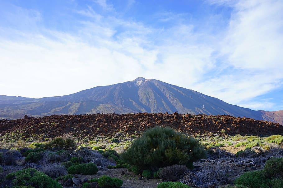 lava flow, enormous, lava, basalt, teide, mountain, volcano, summit, pico del teide, teyde