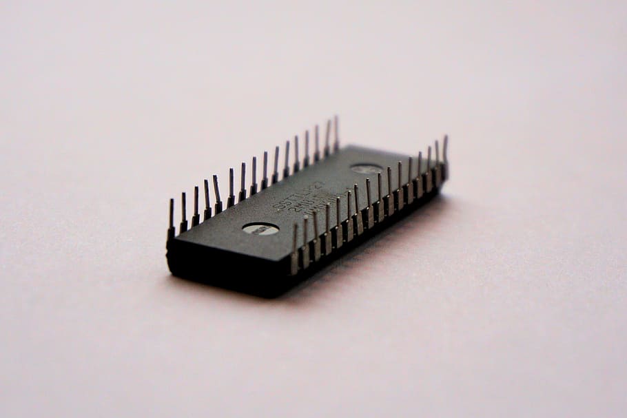 32-pin, 32-pin ic, berbaring, putih, permukaan, chip, chip komputer, ram, itu, menyimpan