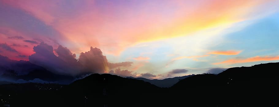 silhouette, mountain, golden, hour, daytime, Cali, Farallones, Landscape, collection of beautiful pictures, high fidelity