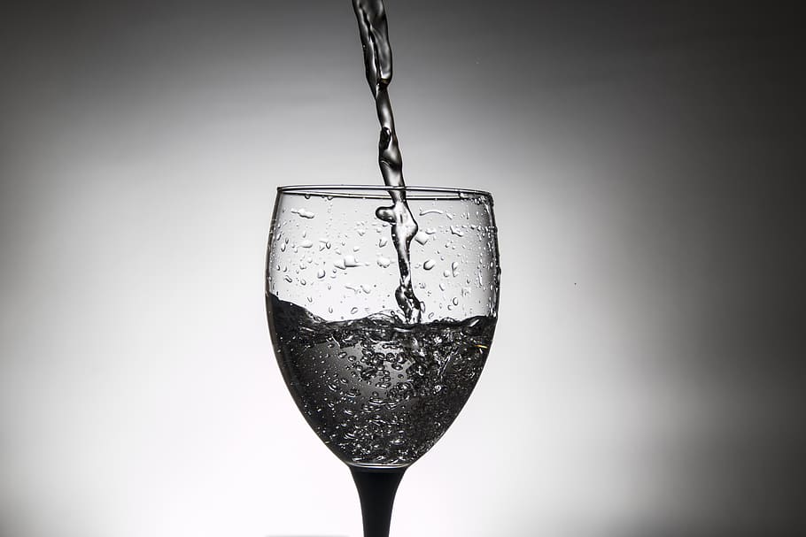 pouring, water, wine glass grayscale photography, glass, wine, pink, red, magenta, party, white